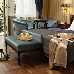 Gerlóczy Boutique Hotel in Budapest, image may contain: Furniture, Bed, Bedroom, Room