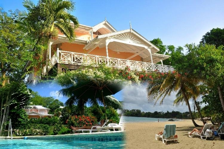 Three views: The Villa; The Pool & the Beach