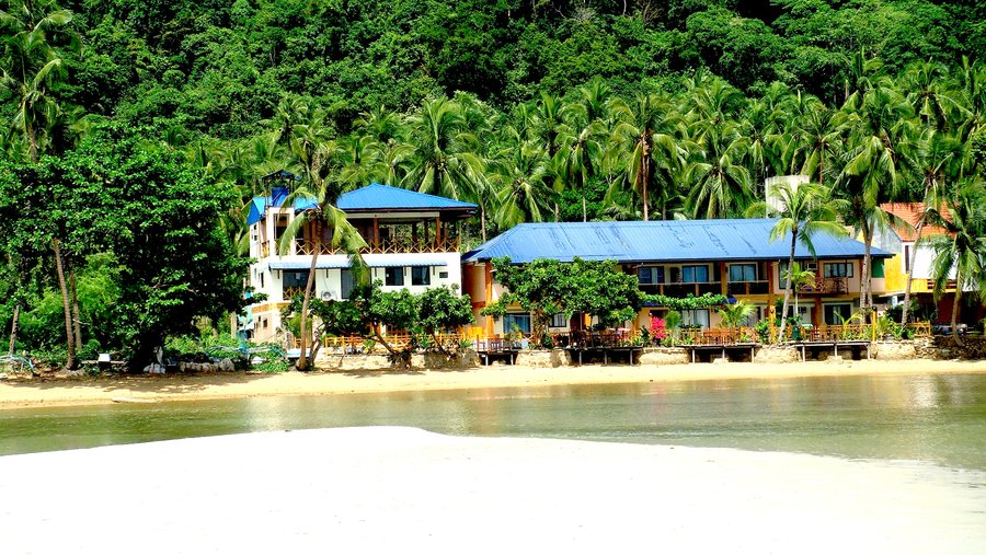 from  the beach