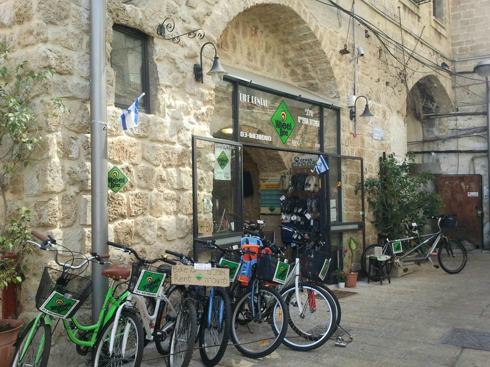 Bicycles in Old high quality Jaffa, Israel