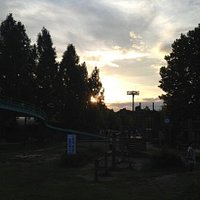 por do sol no parque...