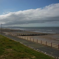 Rhyl East Beach, note lack of holidaymakers!
