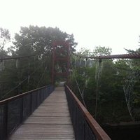 on the swinging bridge