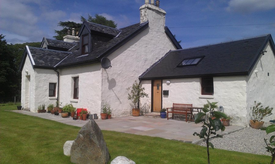 Outside the farmhouse