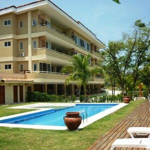 building from the pool