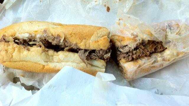 Weeyums standard foot-long cheese steak w/onions & cheese...peppers, shrooms, extras available
