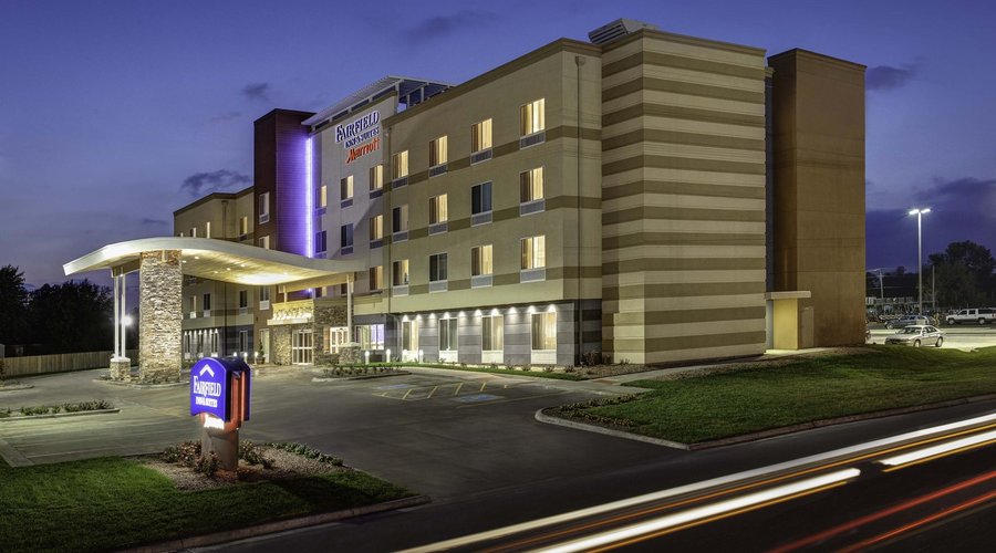 Hotel exterior night time