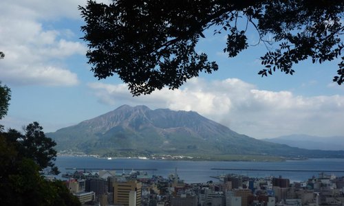 城山展望所からの桜島の眺め
