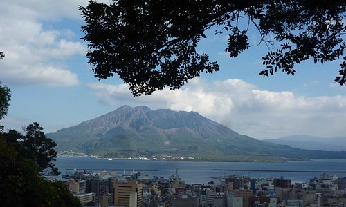 城山展望所からの桜島の眺め
