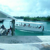 Taino Beach Ferry arriving in Port Lucaya