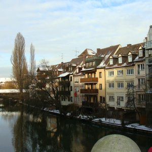 View from a bridge one block away.
