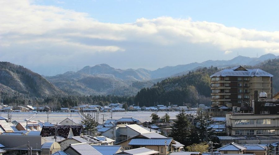 客室からの雪景色