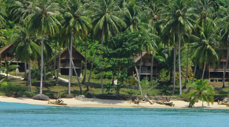 The view of the retreat from the water