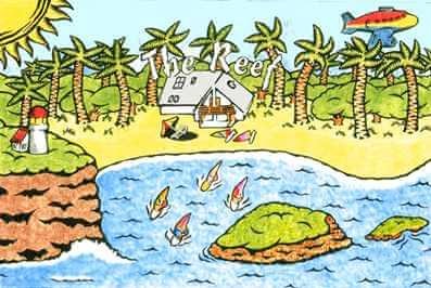 The Reef Beach Cafe, Beach Huts, Kite + Surf, est. 1994.