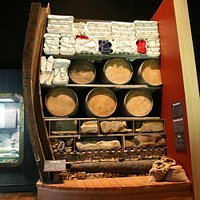 A replica VOC ship's hull demonstrates how every inch was used to transport goods and supplies