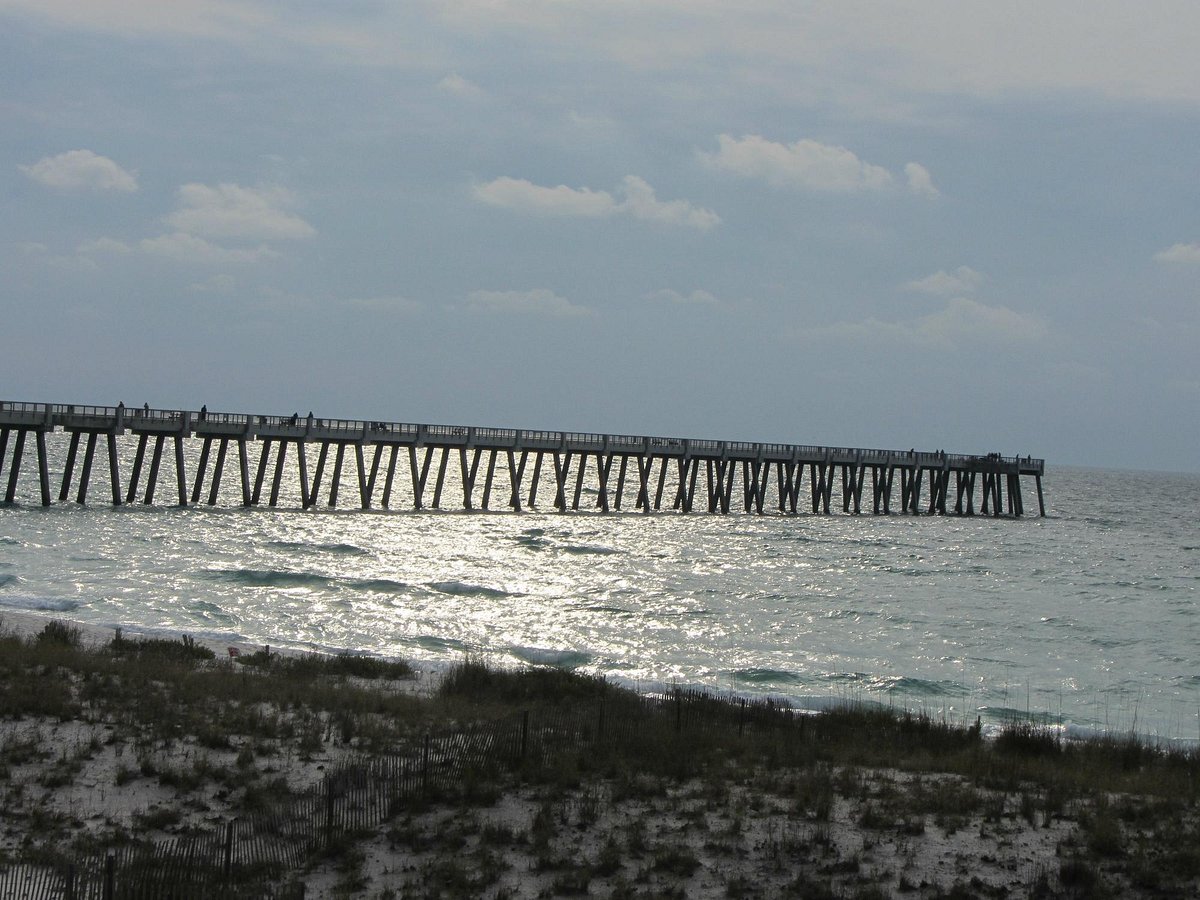 Fishing Pier Navarre Beach Florida Sunrise Ornament by Jordan Hill