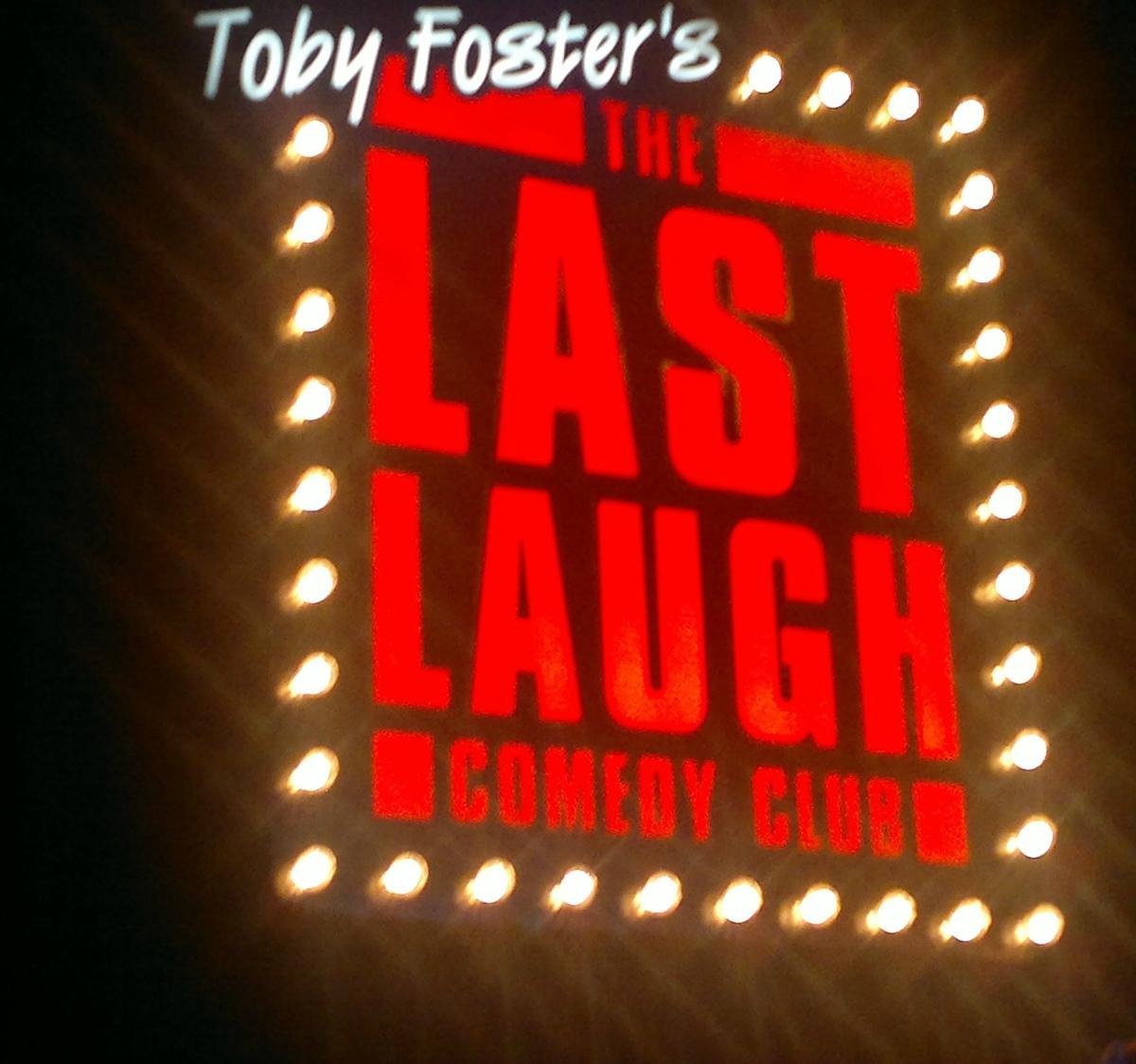 Laugh Floor Comedy Club signage installed