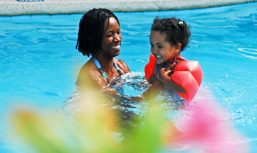 Fun in the pool.