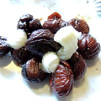 castagne caramellate con riccioli di burro