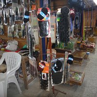 Banca vendendo cabelos no Mercado Sucupira