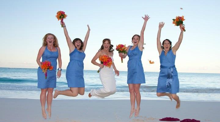 Bride's Maid Celebrate another wedding on the Beach
