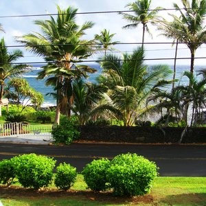 View from our lanai at Hana Bay Hale