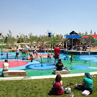 Centennial Center Park water play in the summer