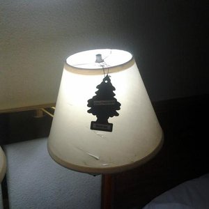                   Air freshener on the lampshade
                