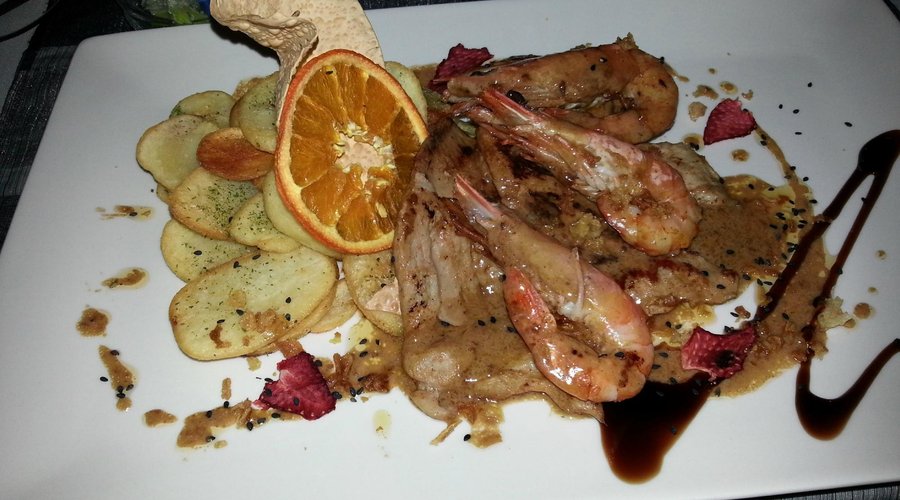                                     Tenderloin from pork with shrimps - very wonderful
        