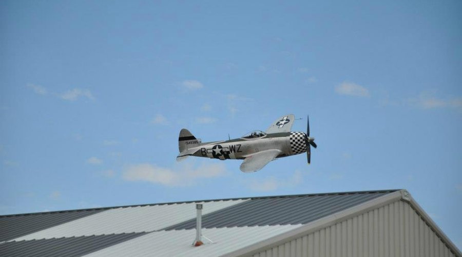 P47 Thunderbolt Flying Over the Museum