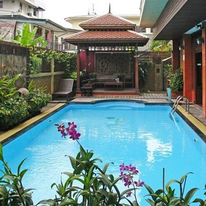                   The outside pool by the main building
                
