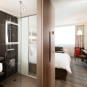 Novotel Sofia in Sofia, image may contain: Office Building, Hotel, City, Urban