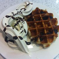 waffle and ice cream