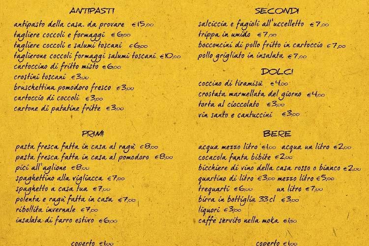 Menu Ristorante A Casa Tua a Certaldo