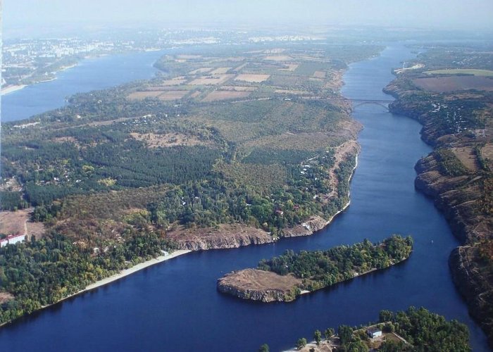                   Khortytsia Island from the air
                