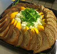 Chicken Salad Catering platter with fresh Walnut Wheat Bread