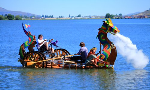 Annual Kinetic Sculpture Race in Klamath Falls on Lake Ewauna