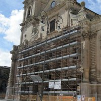 Cattedrale di San Giovanni a Ragusa: la facciata in restauro