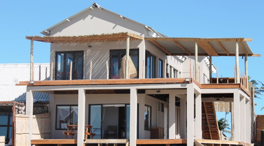 Guest house view from the beach