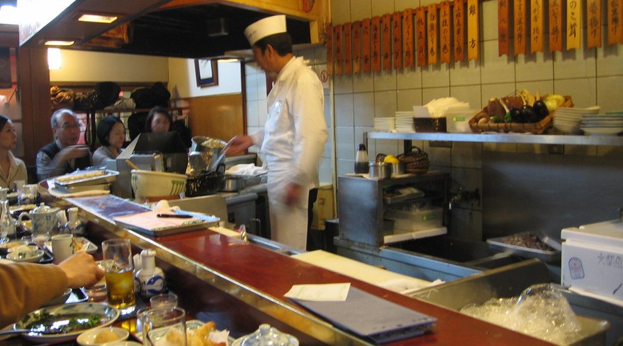 Counter seat offers best views of cooks at work