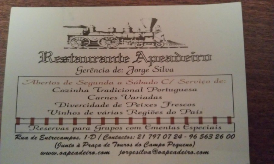 Restaurant card