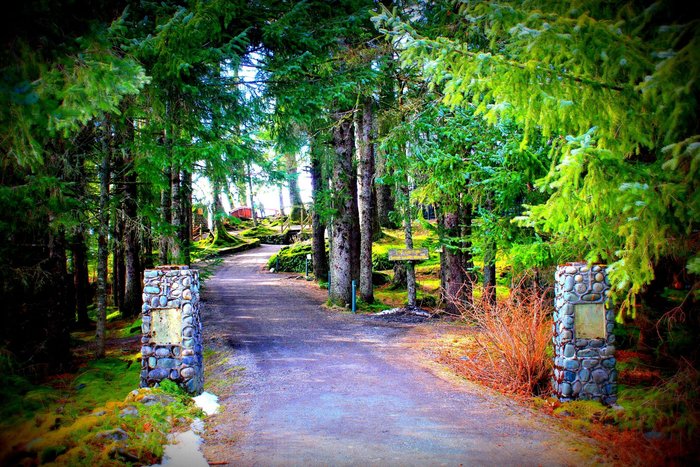 walking down the path to the cathedral