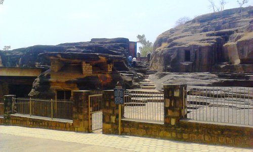 Entrance to the first cluster of caves
