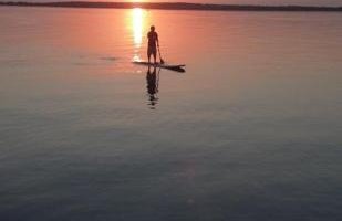 Stand up paddle boarding at Sunset.