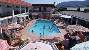 Riverside Motel in Penticton, image may contain: Hotel, Resort, Pool, Water