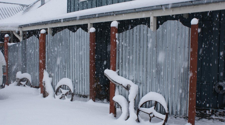 Outside the lodge