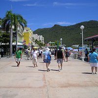 view of the walk and beach