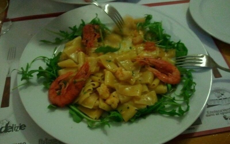 Maltagliata gambero e rucola ai profumi di sicilia