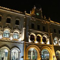 Rossio Station at night