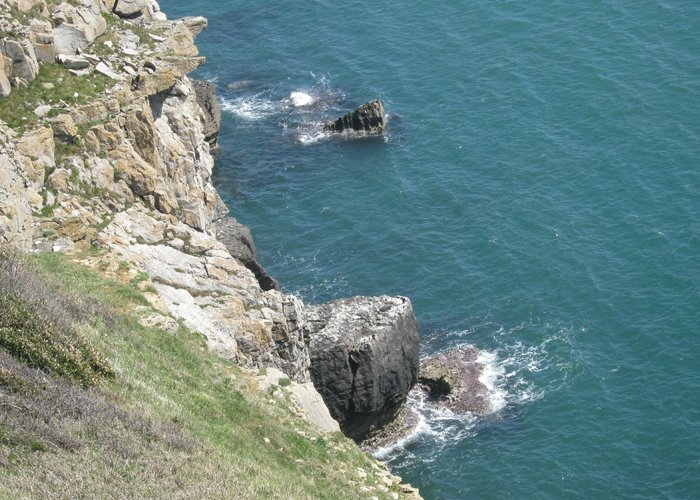 Looking down at the sea